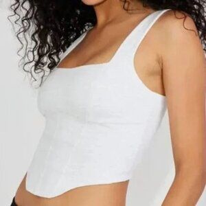 Square Neck Corset Top Spring Grey Mix